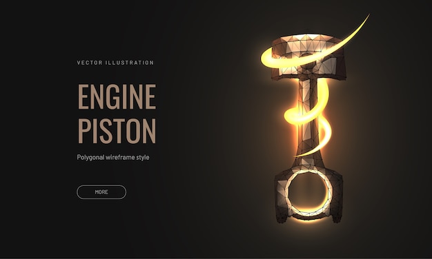 Piston engine car illustration isolated