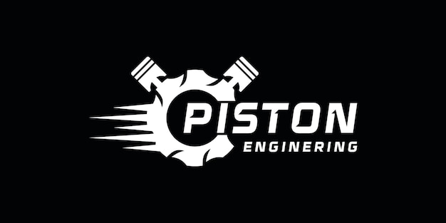 Piston engine creative logo design, logo for workshop, racing, and repair