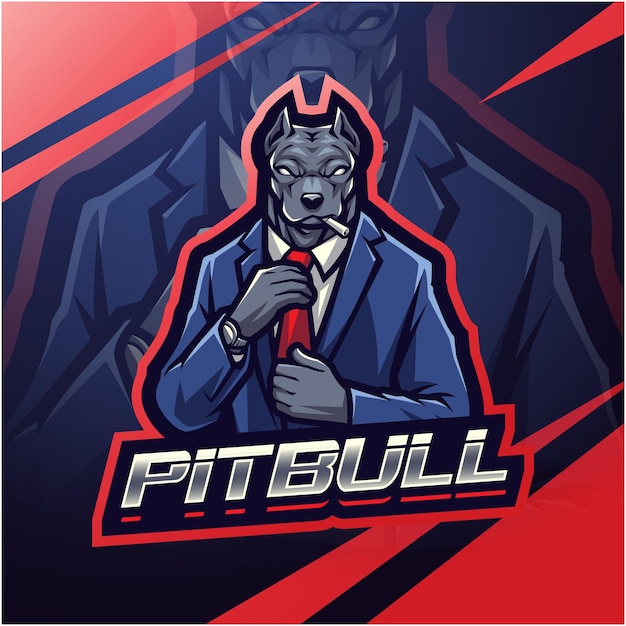 Pitbull boss esport Mascot Logo