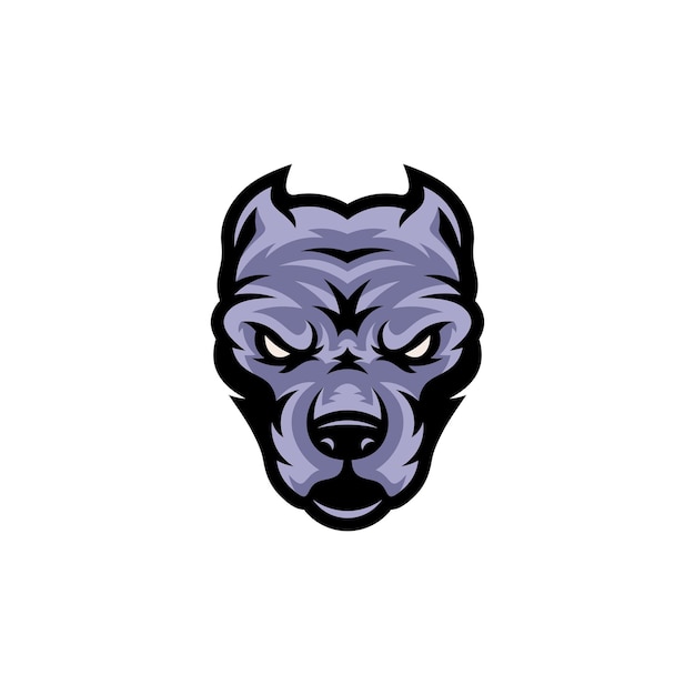 Pitbull dog head mascot logo designs character for sport and pet logo