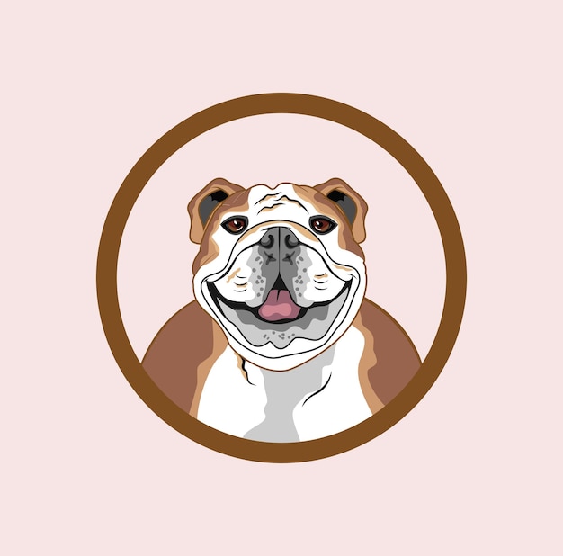 Pitbull dog logo icon avatar logo design illustration