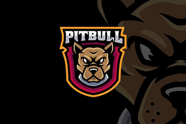 pitbull dog mascot logo design for sport gaming team