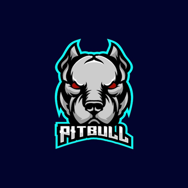 pitbull head logo esport team design gaming mascot