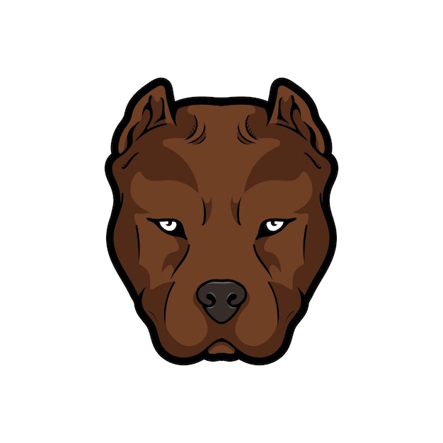 Pitbull head mascot logo