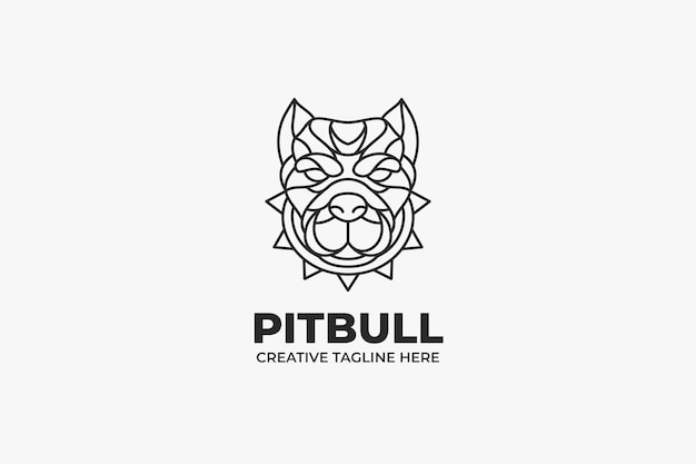 Pitbull Head Monoline Logo