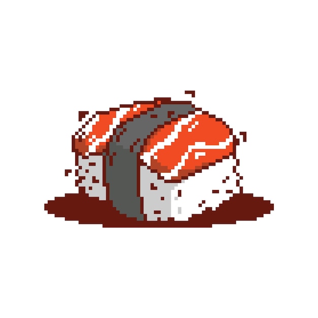 Pixel art Asian sushi