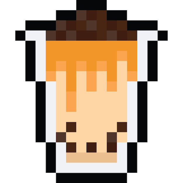 Pixel art bubble tea cup icon 2