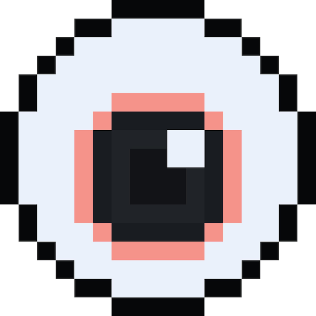 Pixel art cartoon eye icon