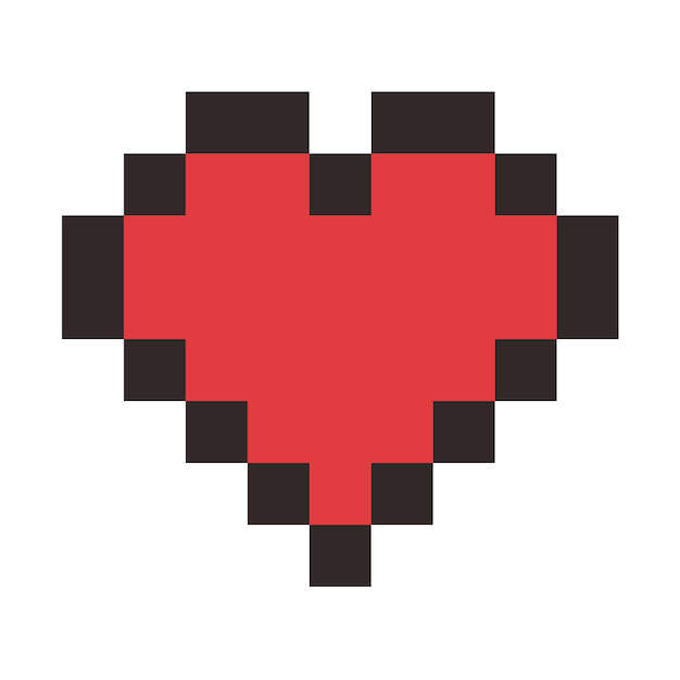 Pixel art cartoon heart icon 4