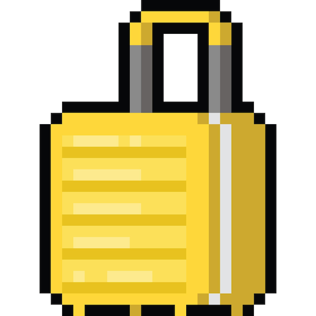 Pixel art cartoon luggage icon 3