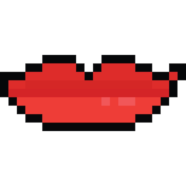 Pixel art cartoon smiling mouth icon