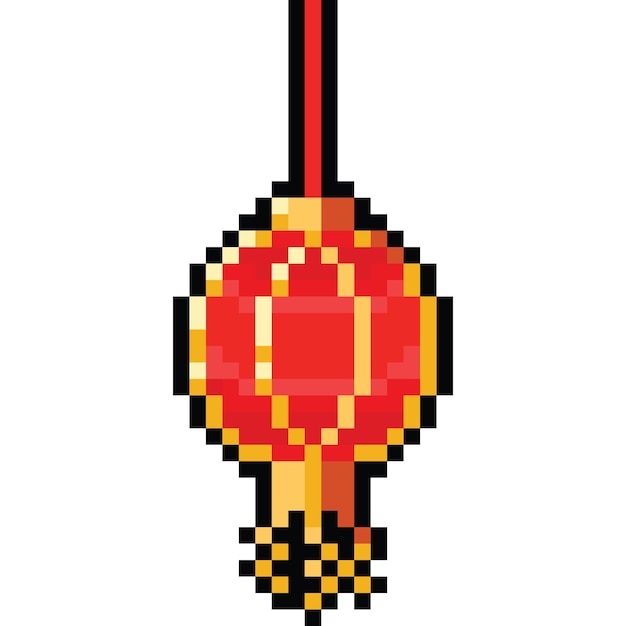 Pixel art chinese lamp icon 4