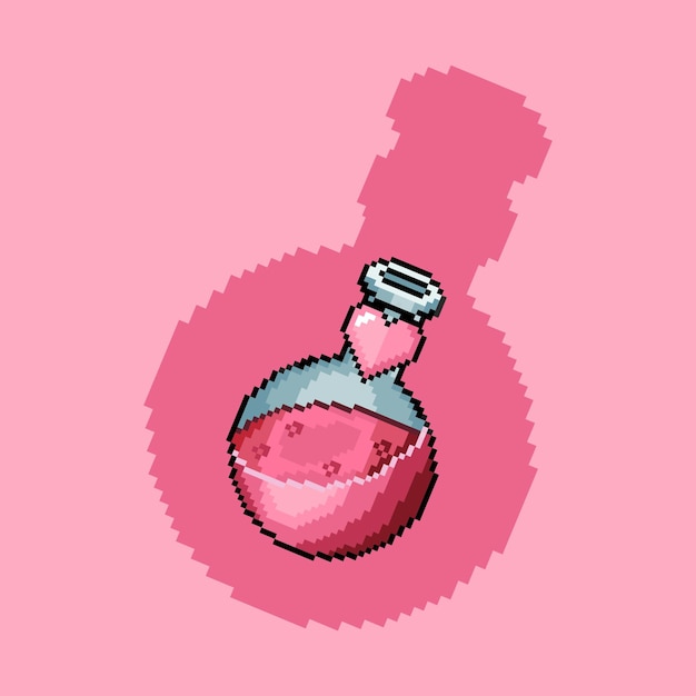 pixel art game love potion vector 8 bit