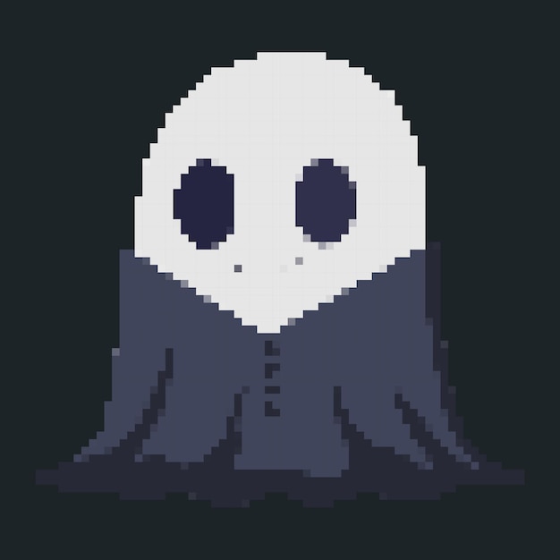 Vector pixel art ghost