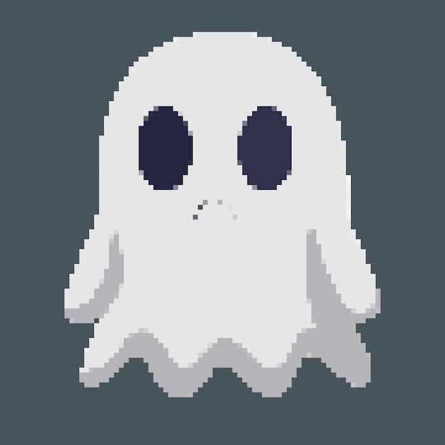 Vector pixel art ghost