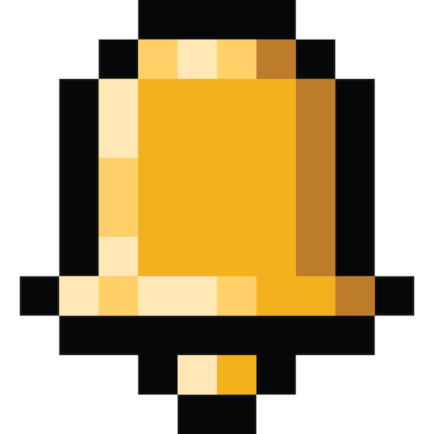 Pixel art gold bell icon 2