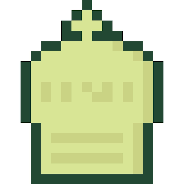 Pixel art monochrome halloween grave stone icon