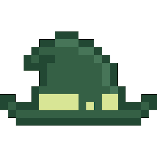 Pixel art monochrome halloween witch hat