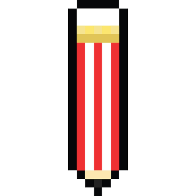 Pixel art red pencil icon