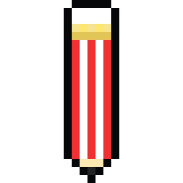 Vector pixel art red pencil icon