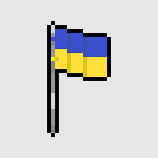 pixel art style, 18 bit style Ukraine flag vector