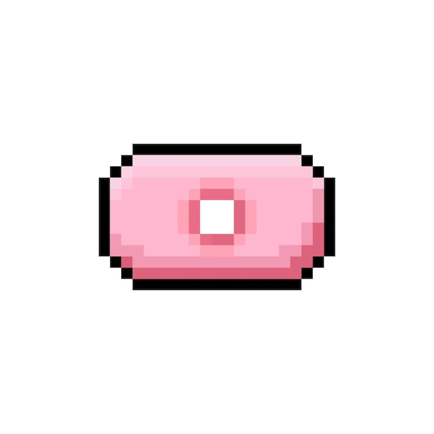 pixel art style soap with hole vector