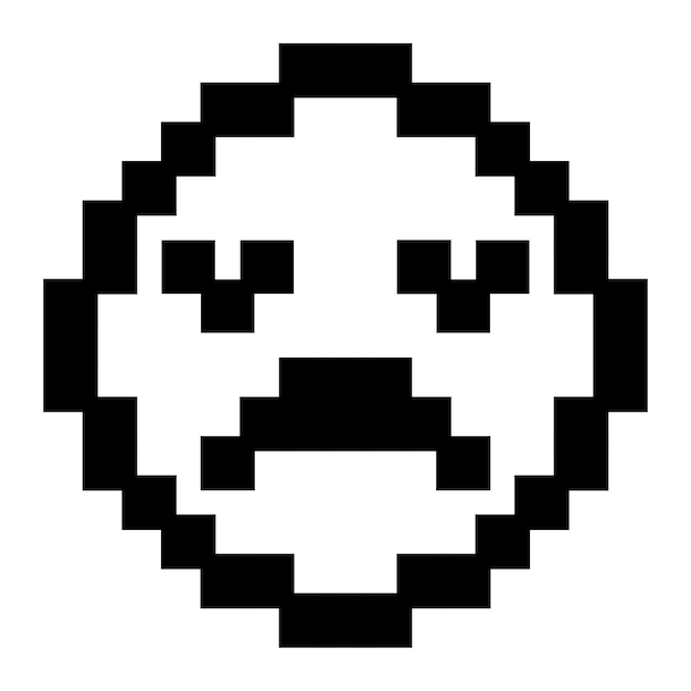 pixel art tired face emoticon icon tired face pixel emoji 8bit style emoticon