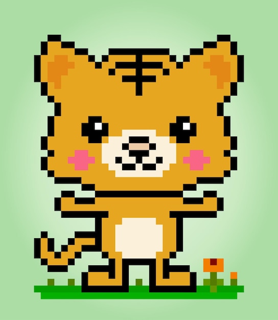 Pixel Cat 8 Bit Pixel animals in vector illustrations