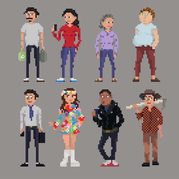 Vector pixel characters