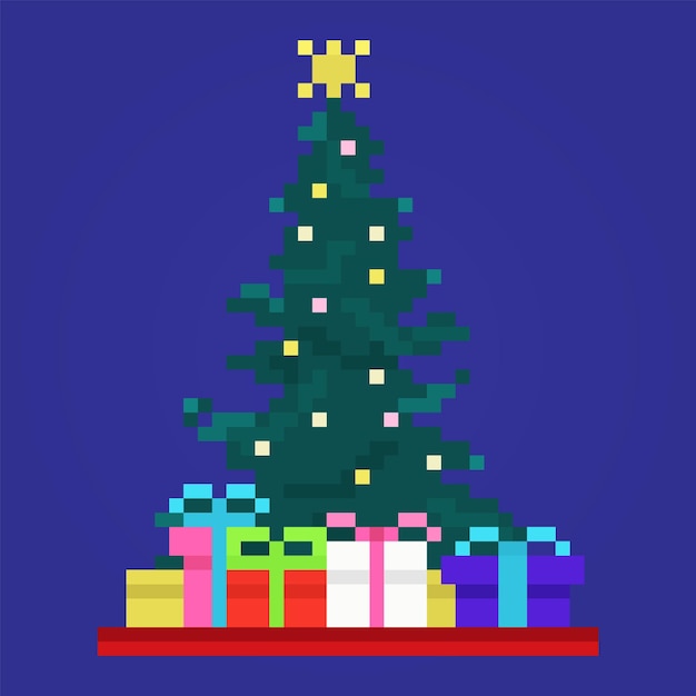 Pixel christmas tree decor gifts