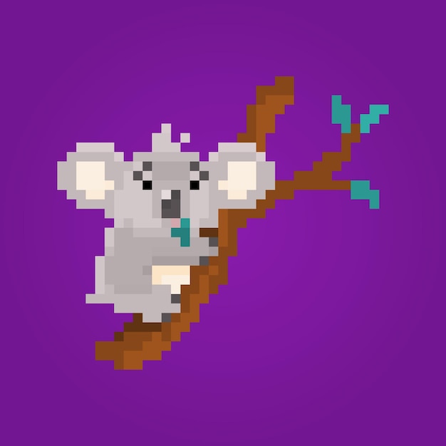 Pixel Cute Koala Icon Australian Animal Cartoon Character