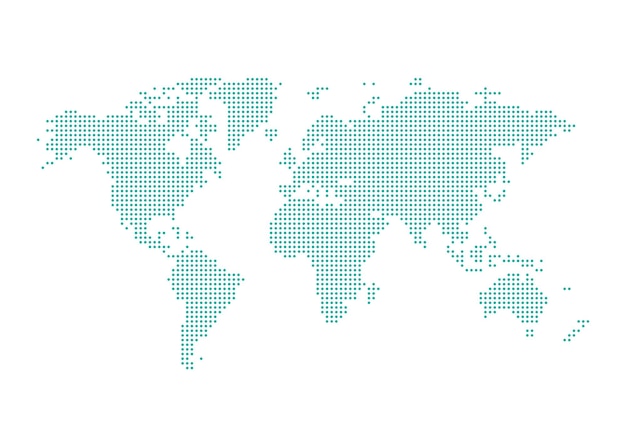 Pixel dotted map of World