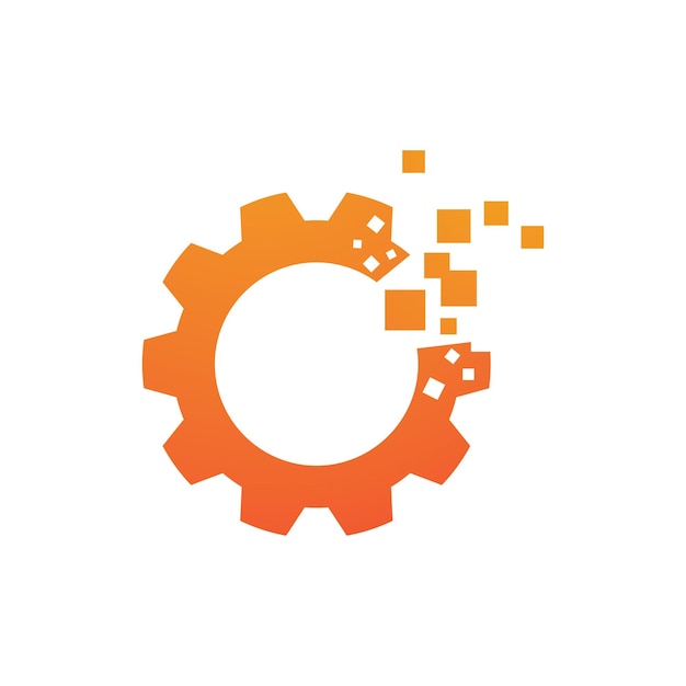 Pixel Gear illustration logo