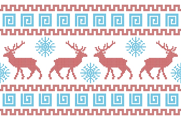 Pixel ornament with deer3