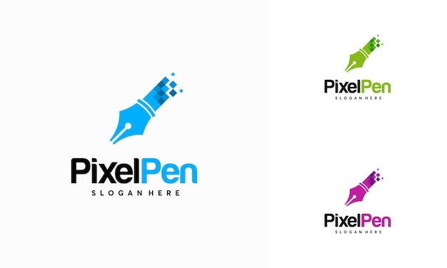 Pixel Pen logo designs concept vector Creator logo template designs