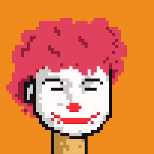 Pixel style clown character