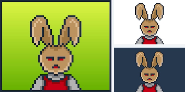 pixel style punk bunny character design for nft project 246