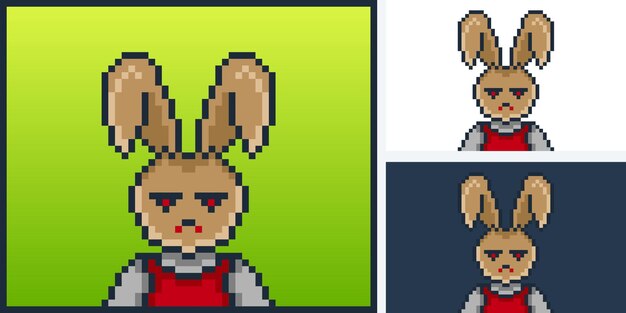 pixel style punk bunny character design for nft project 247