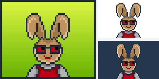 pixel style punk bunny character design for nft project 255