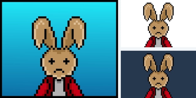 pixel style punk bunny character design for nft project 310