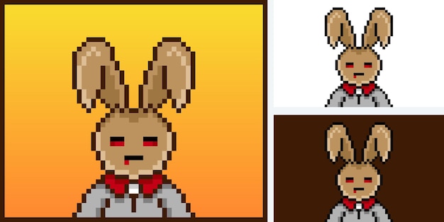 pixel style punk bunny character design for nft project 509