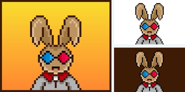 pixel style punk bunny character design for nft project 513