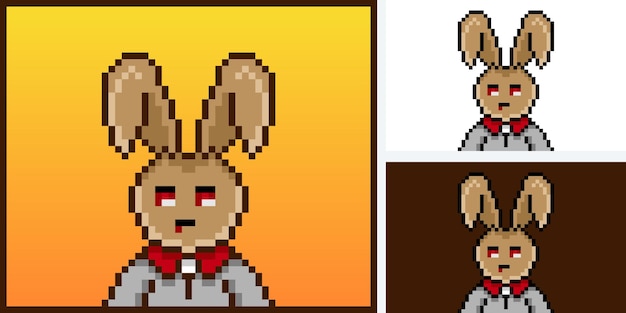 pixel style punk bunny character design for nft project 528