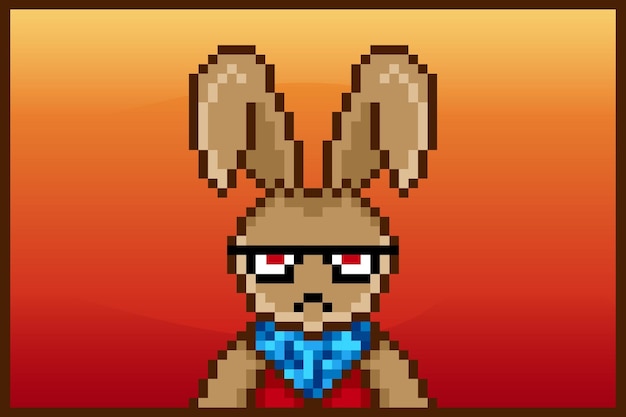 pixel style punk bunny character design for nft project 620