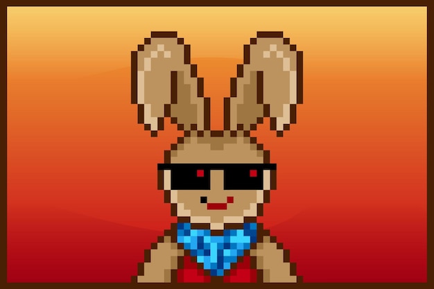 pixel style punk bunny character design for nft project 623