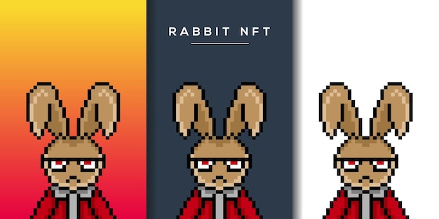 pixel style punk bunny character design for nft project 717