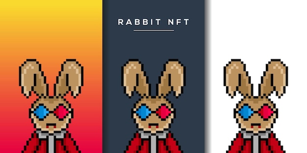 pixel style punk bunny character design for nft project 719