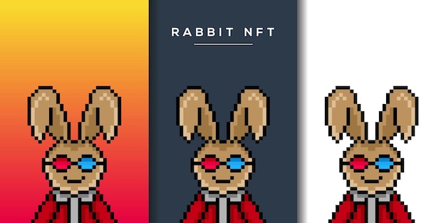 pixel style punk bunny character design for nft project 722