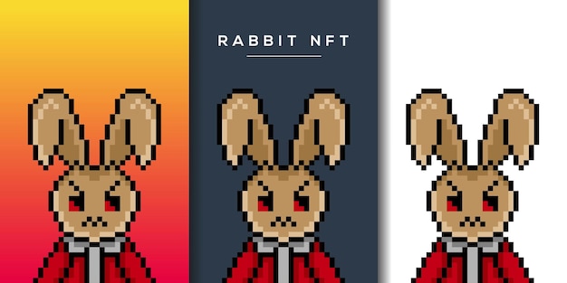 pixel style punk bunny character design for nft project 731