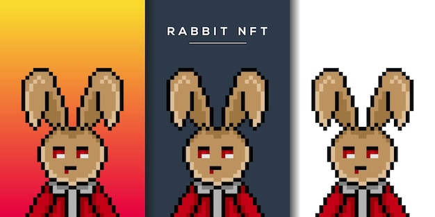 pixel style punk bunny character design for nft project 734